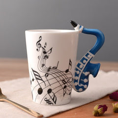 Guitar-Shaped Ceramic Coffee Mug – Musical Note Cup for Coffee, Tea & Gifts (250ml, 24 Colors) - Mugs & Drinkware - Fun Stuff Gift Shop