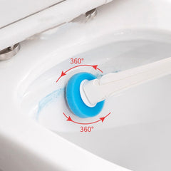 Disposable Toilet Brush with Replaceable Heads – Hygienic One-Click Bathroom Cleaning System (Ergonomic Handle & Storage Base)