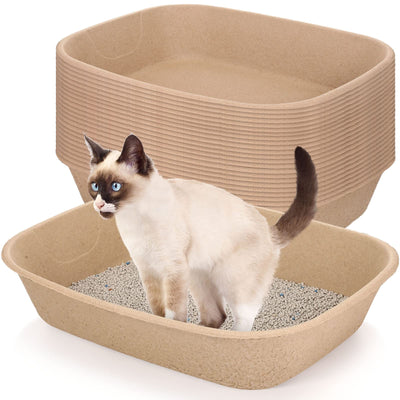 20 Pcs Disposable Litter Box Disposable Cat Litter Tray Paper Cat Kitty Litter Box Travel Toilet 17.5 x 13.5 x 3.6 inches for Home Travel Cat Kitten Hamster Rabbit Guinea Pig