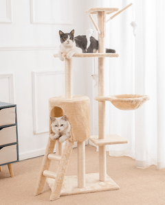 5-Tier Sisal Cat Tree with Scratching Posts & Plush Platforms | Medium Cat Tower - Fun Stuff Gift Shop