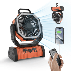 3-in-1 Camping Fan with LED Light & Power Bank – Portable Rechargeable Outdoor Fan (10,000mAh / 20,000mAh, Quiet, Adjustable) - Fun Stuff Gift Shop