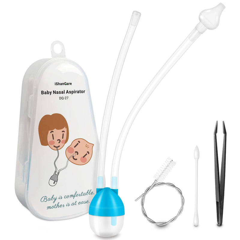 iShanCare® Nasal Aspirator for Baby Waterproof Baby Nose Sucker Nose Aspirator for Newborns Infants Toddlers & Kids Silicone Baby Nasal Aspirator Nose Cleaner Safe Nose Suction