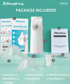 Portable Mesh Nebulizer – Handheld Silent Inhaler for Asthma & Respiratory Relief | Kids & Adults, Battery Powered