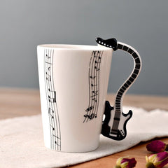 Guitar-Shaped Ceramic Coffee Mug – Musical Note Cup for Coffee, Tea & Gifts (250ml, 24 Colors) - Mugs & Drinkware - Fun Stuff Gift Shop