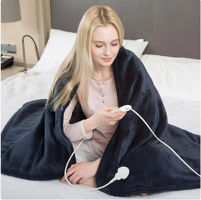 3-Level Electric Heated Blanket – Ultra-Soft Flannel Throw with Fast Heating, Auto Shut-Off & Safety Protection (50” x 60”)