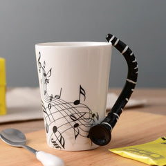 Guitar-Shaped Ceramic Coffee Mug – Musical Note Cup for Coffee, Tea & Gifts (250ml, 24 Colors) - Mugs & Drinkware - Fun Stuff Gift Shop