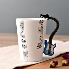 Guitar-Shaped Ceramic Coffee Mug – Musical Note Cup for Coffee, Tea & Gifts (250ml, 24 Colors) - Mugs & Drinkware - Fun Stuff Gift Shop