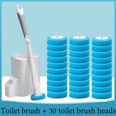 Disposable Toilet Brush with Replaceable Heads – Hygienic One-Click Bathroom Cleaning System (Ergonomic Handle & Storage Base)