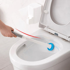 Disposable Toilet Brush with Replaceable Heads – Hygienic One-Click Bathroom Cleaning System (Ergonomic Handle & Storage Base)