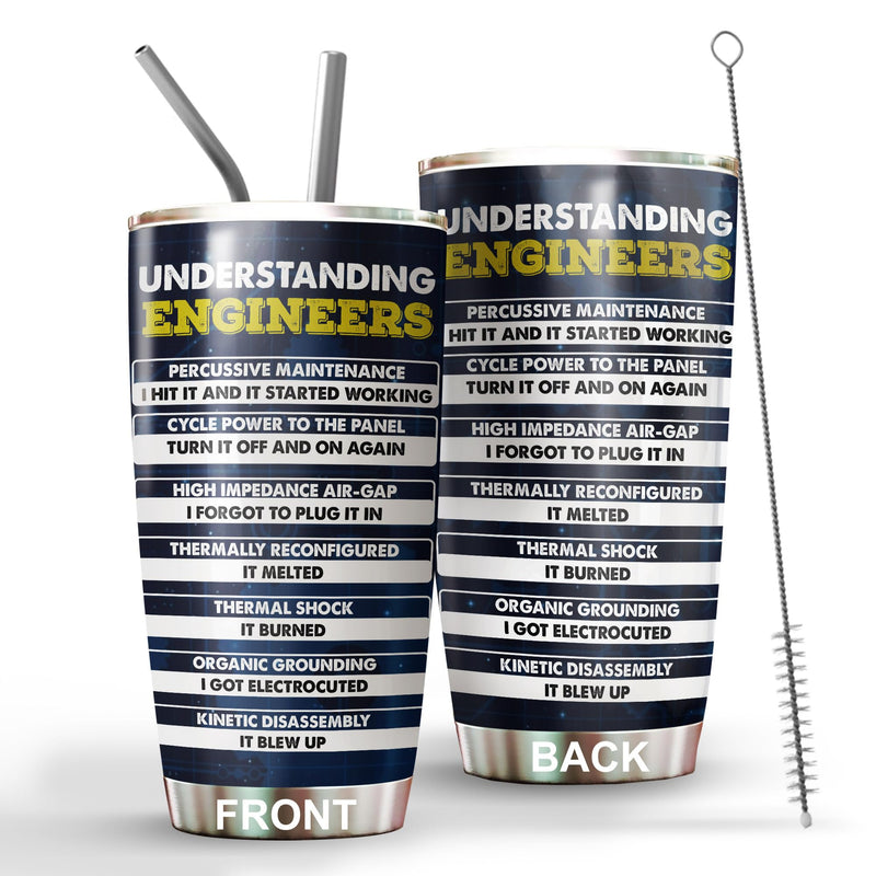 MEDROC Engineer Tumbler Engineering Gifts Engineer Week Gift For Men Women Coworkers Staff Boss Student Funny Engineer Coffee Cup Stainless Steel 20oz with Straw Lid (TBE03)