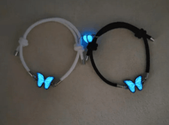 Blue Luminous Butterfly Necklace – Glow-in-the-Dark Smart Pendant Jewelry for Women (Titanium Steel Chain) - Fun Stuff Gift Shop