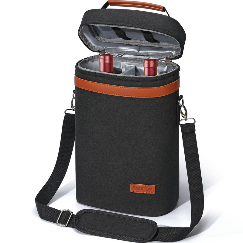 2 Bottle Insulated Wine Tote Bag | Leakproof Cooler Carrier for Travel & Gifting - Fun Stuff Gift Shop