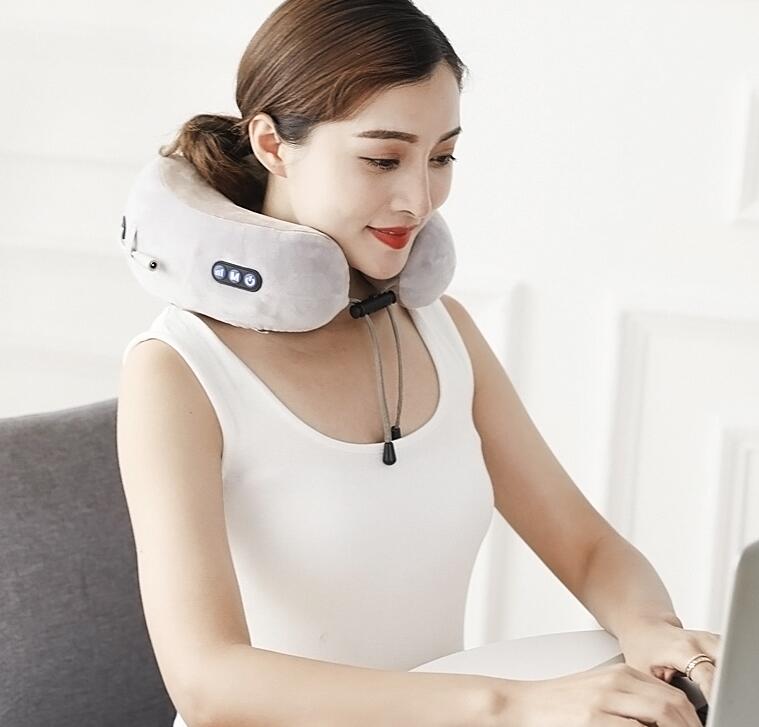 Electric Neck Massage Pillow | U-Shaped | Infrared Heat | Rechargeable - Fun Stuff Gift Shop
