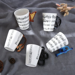 Guitar-Shaped Ceramic Coffee Mug – Musical Note Cup for Coffee, Tea & Gifts (250ml, 24 Colors) - Mugs & Drinkware - Fun Stuff Gift Shop