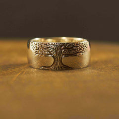 Simple Retro Carved Tree of Life Ring - Fun Stuff Gift Shop