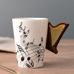 Guitar-Shaped Ceramic Coffee Mug – Musical Note Cup for Coffee, Tea & Gifts (250ml, 24 Colors) - Mugs & Drinkware - Fun Stuff Gift Shop