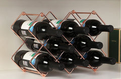 Metal Honeycomb Wine Rack | Iron Art Wine Bottle Holder in 3 Colors - Fun Stuff Gift Shop