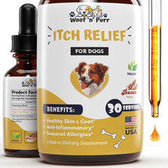 Natural Dog Itch Relief Tincture | Bacon Flavor | 1 fl oz | Allergy & Skin Relief - Fun Stuff Gift Shop
