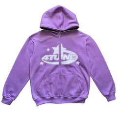 Star Printed Zip Up Hoodies - Fun Stuff Gift Shop