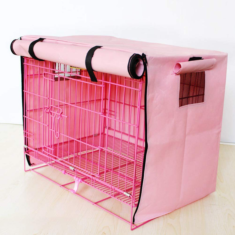 Waterproof Dog Crate Cover | Breathable Mesh Window & Side Zipper | Medium Dogs | Pink - Fun Stuff Gift Shop