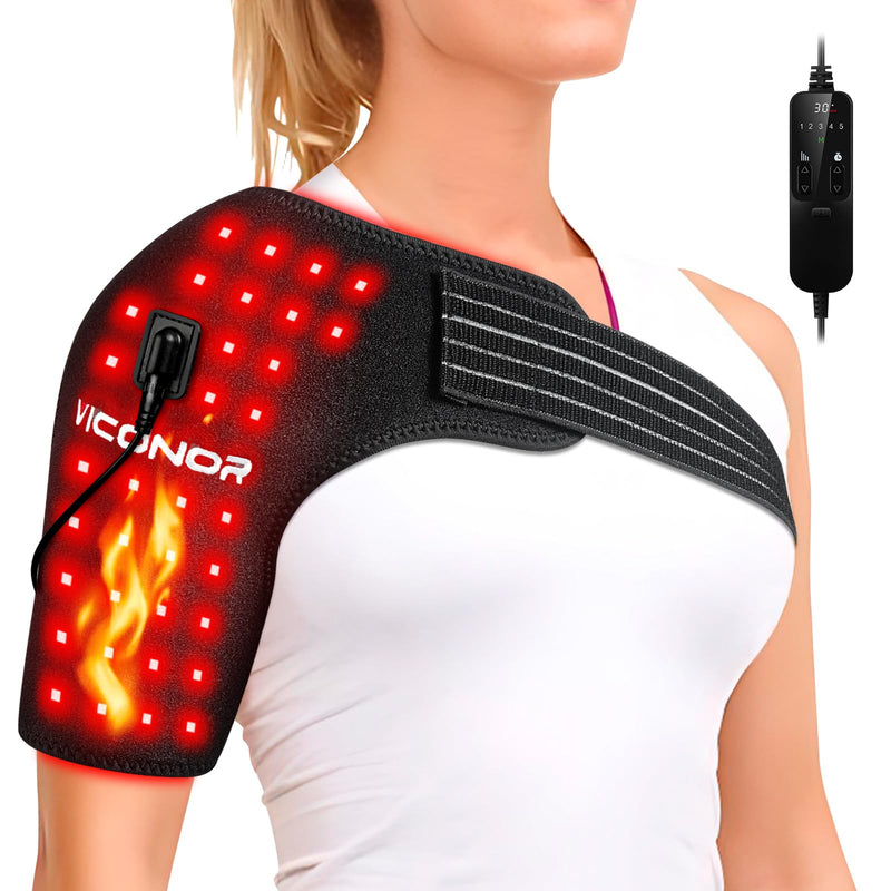 Red Light Therapy Shoulder，Shoulder Heating Pad Infrared Light Therapy for Body Shoulder Brace，660nm & 850nm Red Light Heated Shoulder Wrap