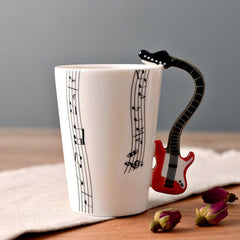 Guitar-Shaped Ceramic Coffee Mug – Musical Note Cup for Coffee, Tea & Gifts (250ml, 24 Colors) - Mugs & Drinkware - Fun Stuff Gift Shop