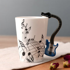 Guitar-Shaped Ceramic Coffee Mug – Musical Note Cup for Coffee, Tea & Gifts (250ml, 24 Colors) - Mugs & Drinkware - Fun Stuff Gift Shop