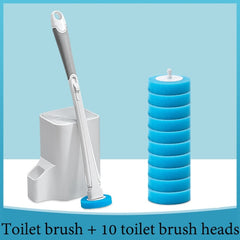 Disposable Toilet Brush with Replaceable Heads – Hygienic One-Click Bathroom Cleaning System (Ergonomic Handle & Storage Base)