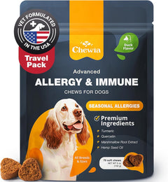 Dog Allergy Relief Chews | Itch, Immune & Skin Support | Colostrum & Hemp Seed Oil | 70 Count - Fun Stuff Gift Shop