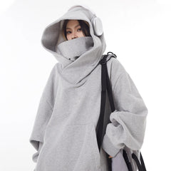 Loose High Collar Fleece Lined Hoodie - Fun Stuff Gift Shop