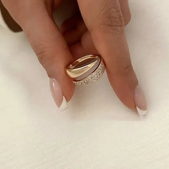 Elegant Adjustable Sparkle Ring – Luxury Multi-Row Crystal Statement Band for Women