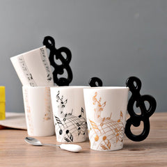 Guitar-Shaped Ceramic Coffee Mug – Musical Note Cup for Coffee, Tea & Gifts (250ml, 24 Colors) - Mugs & Drinkware - Fun Stuff Gift Shop