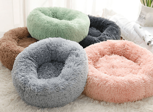 Round Plush Dog Bed for Small Dogs and Puppies - Fun Stuff Gift Shop