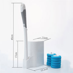 Disposable Toilet Brush with Replaceable Heads – Hygienic One-Click Bathroom Cleaning System (Ergonomic Handle & Storage Base)