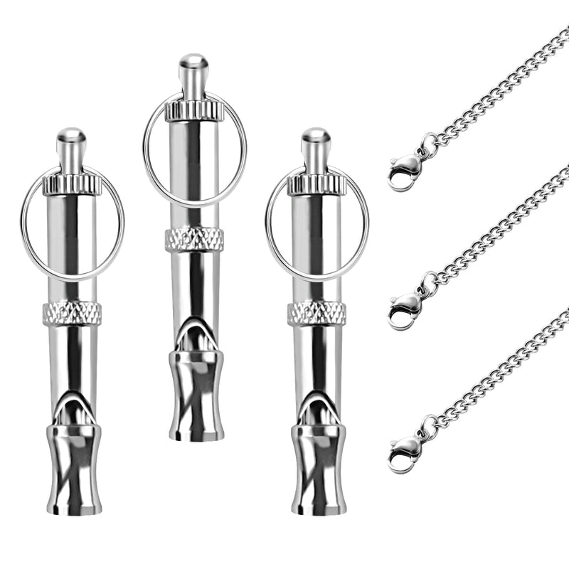 Ultrasonic Dog Training Whistle | Silent & Adjustable | 3-Pack with Metal Chain - Fun Stuff Gift Shop