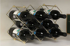 Metal Honeycomb Wine Rack | Iron Art Wine Bottle Holder in 3 Colors - Fun Stuff Gift Shop