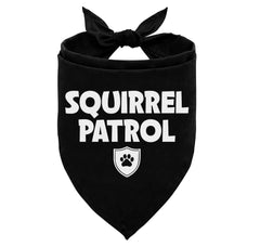 "Squirrel Patrol" Dog Bandana | Funny Flannel Triangle Scarf for Small, Medium & Large Dogs - Fun Stuff Gift Shop