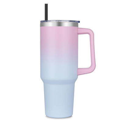 40oz Insulated Tumbler with Handle & Straw | Leak-Proof Stainless Steel Travel Mug