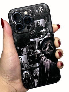 Ghost Face iPhone 15 Pro Max Case – Scream Horror Skull Print, Shockproof Soft TPU - Fun Stuff Gift Shop