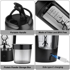 Electric Portable Protein Powder Shaker Bottle