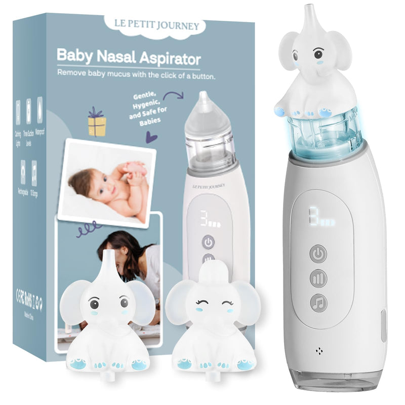 Electric Baby Nasal Aspirator with Elephant Tip – 3 Suction Levels, Music & Lights for Infants & Toddlers - Baby Nasal Aspirators - Fun Stuff Gift Shop