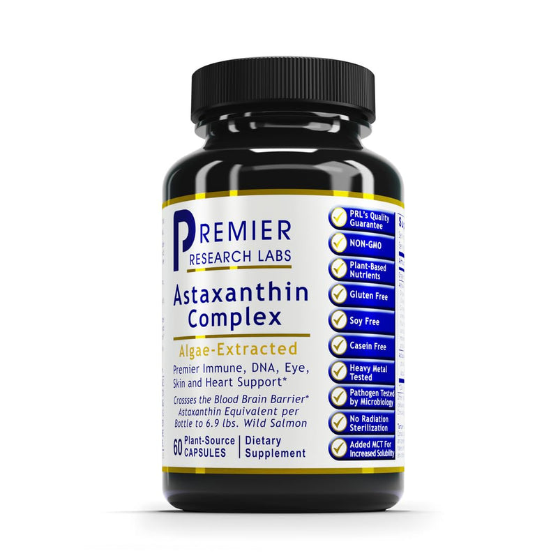 Premier Research Labs Astaxanthin Complex 4mg – 60 Veg Capsules | Heart, Skin & Eye - Fun Stuff Gift Shop