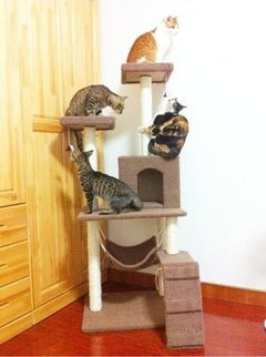 Cat Tree with Scratching Post & Climbing Frame | Multi-Color Cat Tower - Fun Stuff Gift Shop
