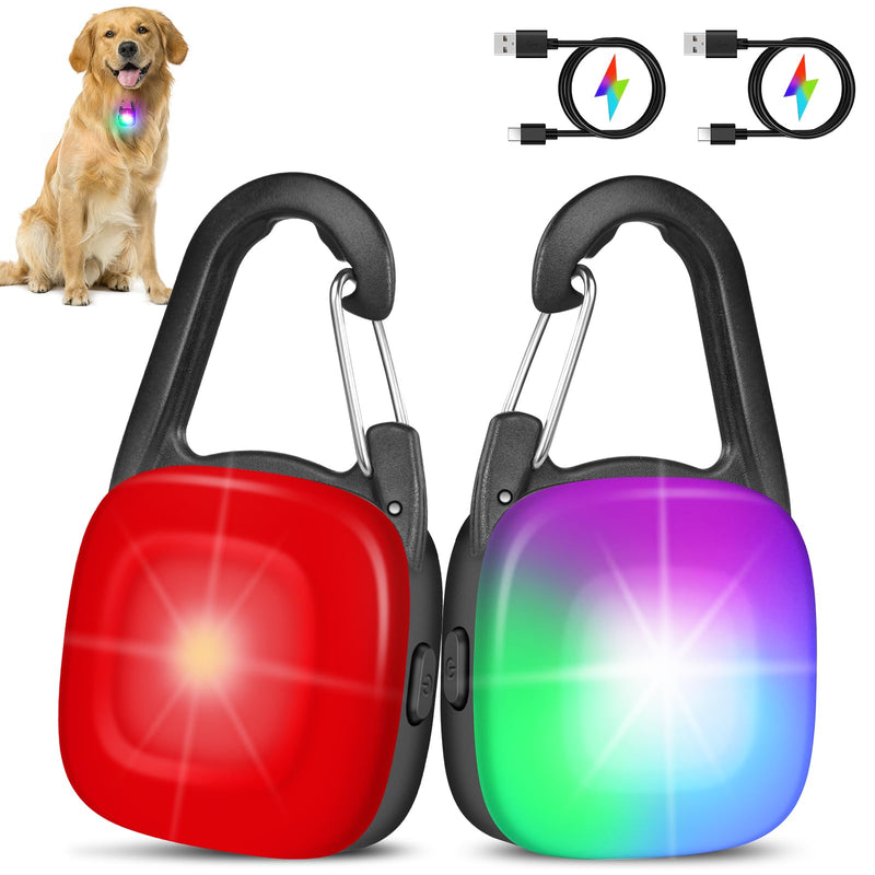 Dog Collar Light for Night Walking | 2-Pack LED Clip-On | IP68 Waterproof | 4 Modes | USB Rechargeable - Fun Stuff Gift Shop