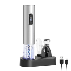 Electric Wine Opener Set 5-in-1 | Rechargeable Corkscrew with Aerator & Foil Cutter - Fun Stuff Gift Shop