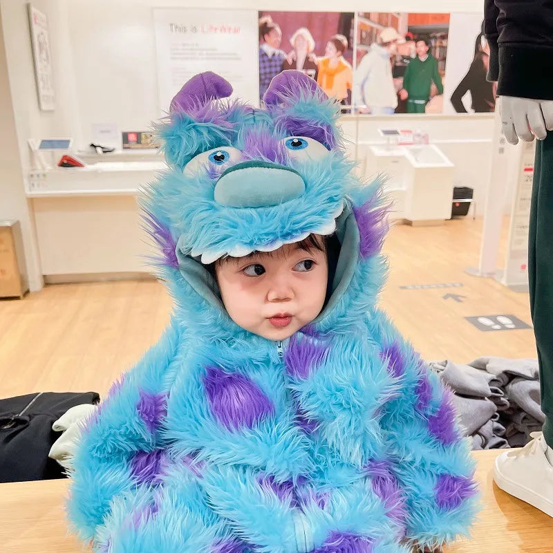 Cute Animal Hooded Baby Jumpsuit | Thick Soft Zip-Up Romper for Autumn & Winter | 6 Sizes