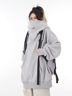 Loose High Collar Fleece Lined Hoodie - Fun Stuff Gift Shop