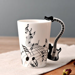 Guitar-Shaped Ceramic Coffee Mug – Musical Note Cup for Coffee, Tea & Gifts (250ml, 24 Colors) - Mugs & Drinkware - Fun Stuff Gift Shop