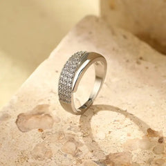 Elegant Adjustable Sparkle Ring – Luxury Multi-Row Crystal Statement Band for Women