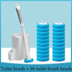 Disposable Toilet Brush with Replaceable Heads – Hygienic One-Click Bathroom Cleaning System (Ergonomic Handle & Storage Base)